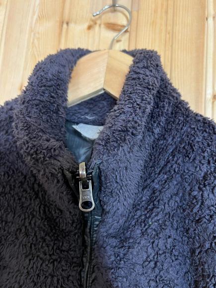 Patagonia Vest Womens M 'Los Lobos' Gray Deep Pile Fleece Purple Reversible - Picture 12 of 12